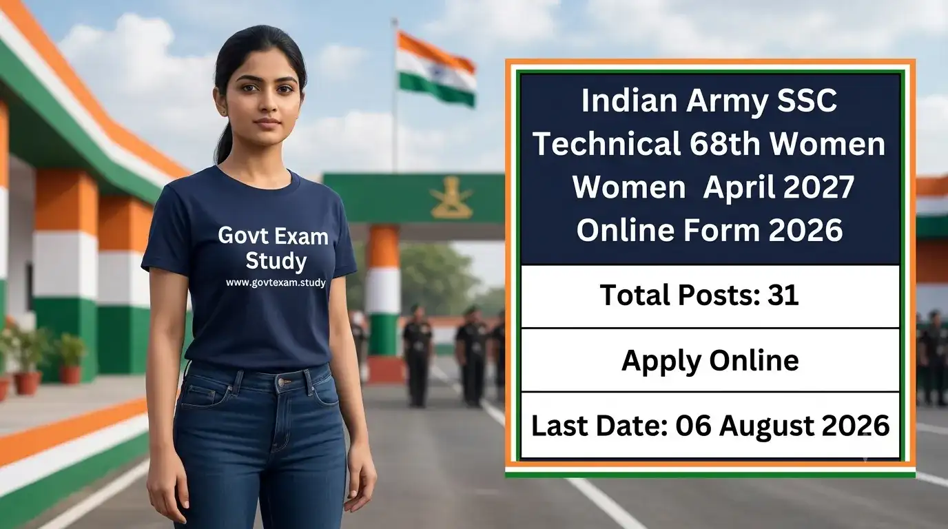Indian Army SSC Technical 68th Women April 2027 Online Form 2026 Featured Image