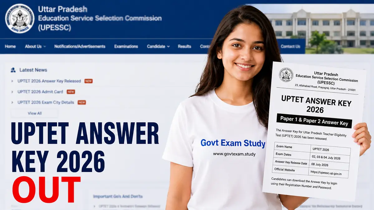 UPTET Answer Key 2026 Out Download Official Paper 1 Paper 2 Answer Key PDF