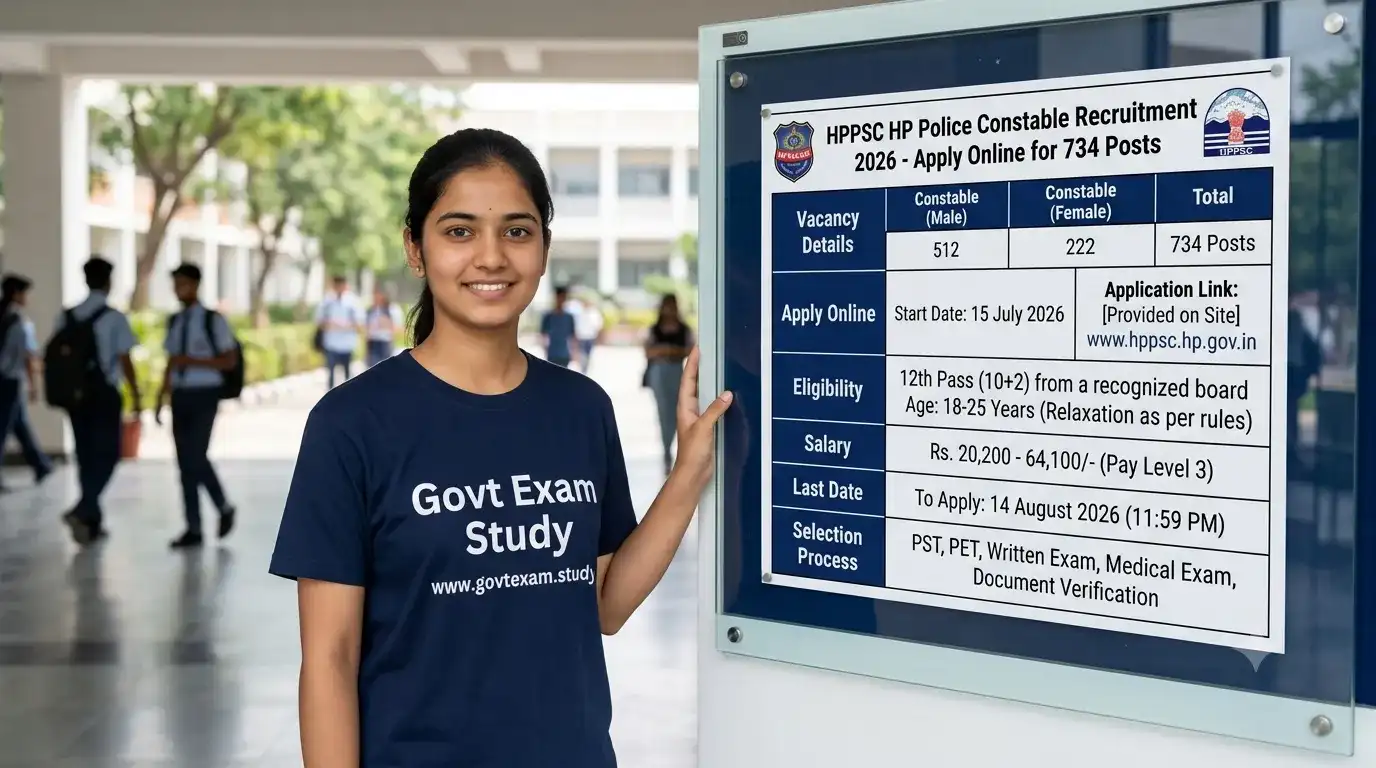 HPPSC HP Police Constable Recruitment 2026 Apply Online for 734 Posts