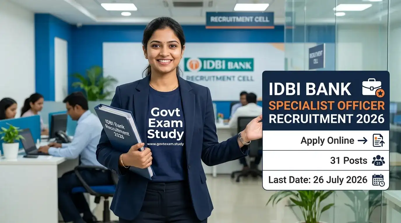 IDBI Bank Specialist Officer Recruitment 2026 Apply Online for 31 Posts