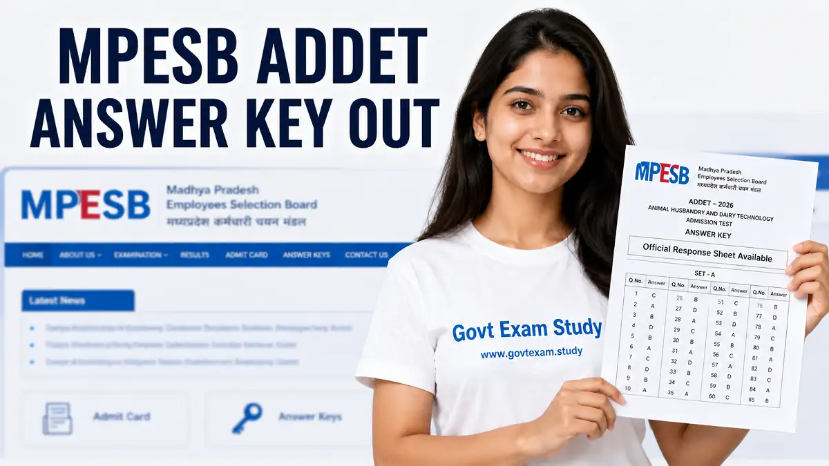 MPESB ADDET Answer Key 2026 Official Response Sheet PDF Download