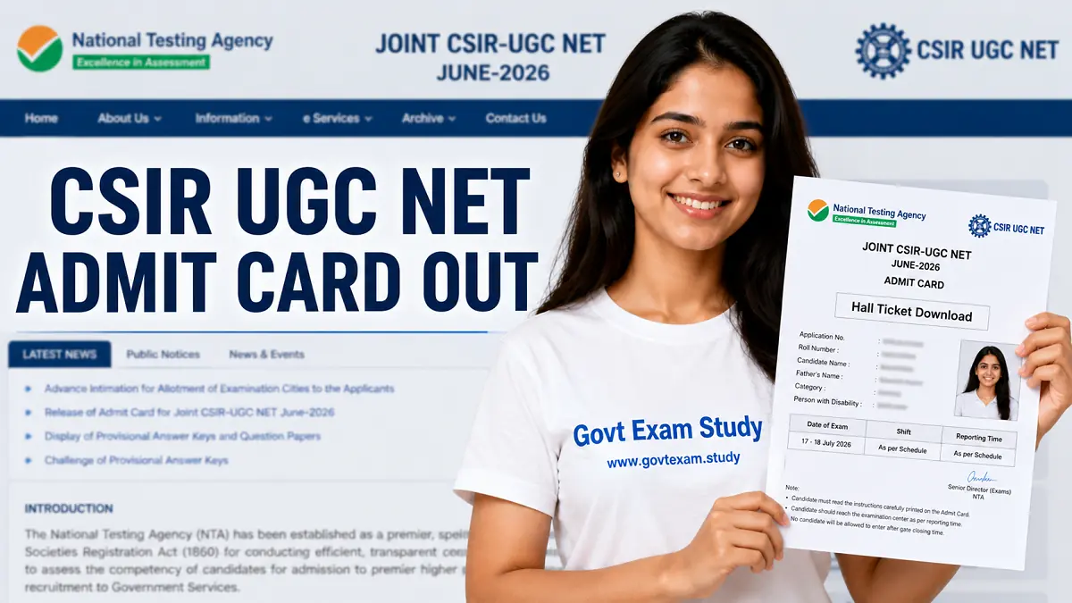 NTA CSIR UGC NET June Admit Card 2026 Hall Ticket Download