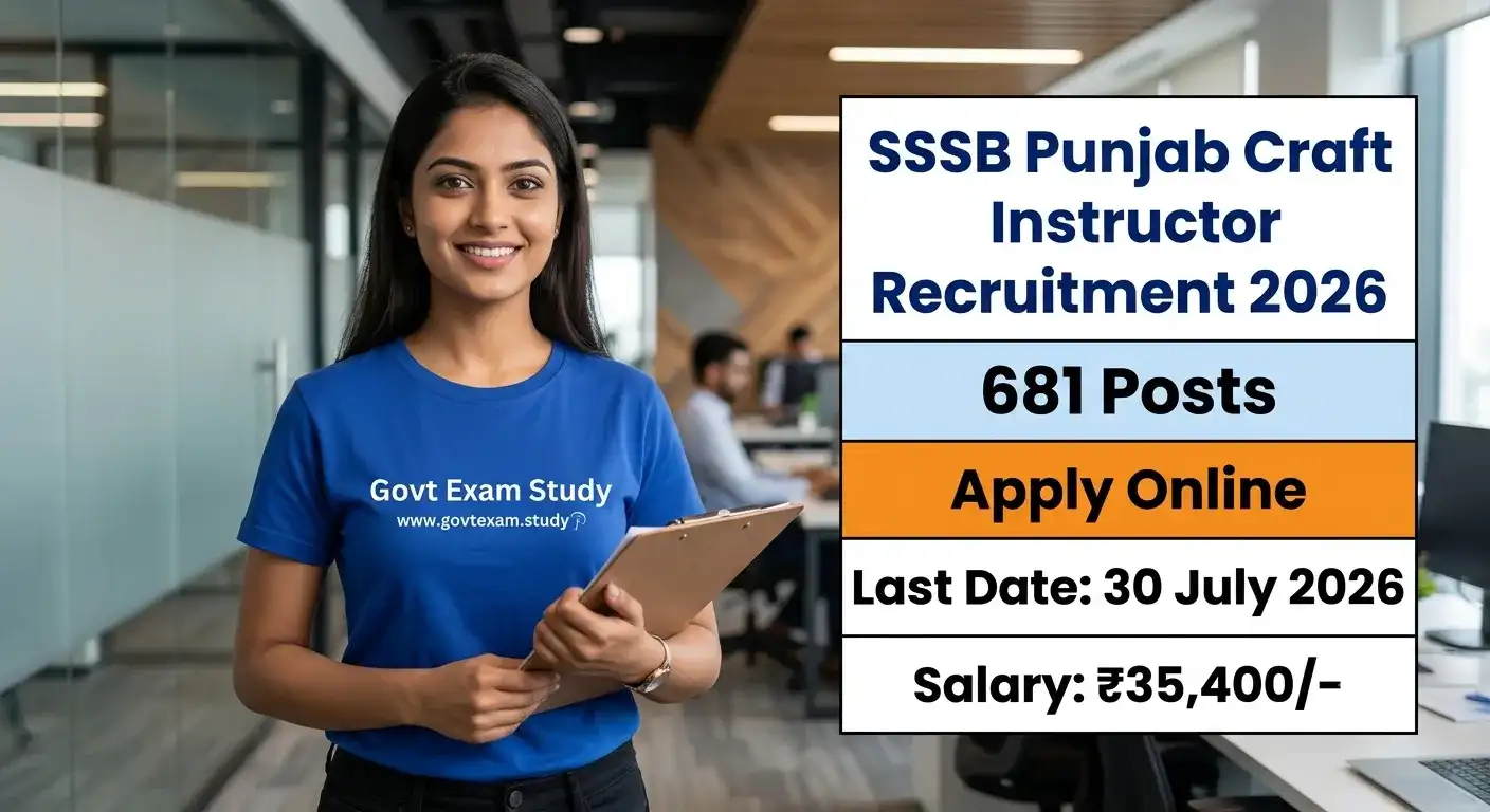 SSSB Punjab Craft Instructor Recruitment 2026 Apply Online for 681 Posts