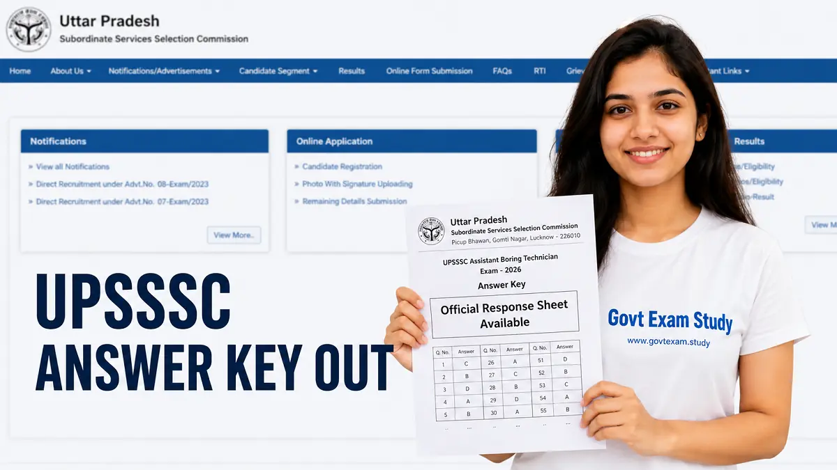 UPSSSC Assistant Boring Technician Answer Key 2026 Response Sheet PDF