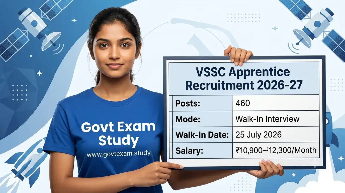 VSSC Apprentice Recruitment 2026 Walk-In Interview for 460 Graduate and Technician Apprentice Posts