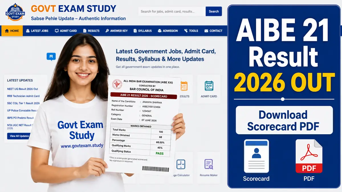 AIBE 21 Result 2026 Scorecard PDF Download