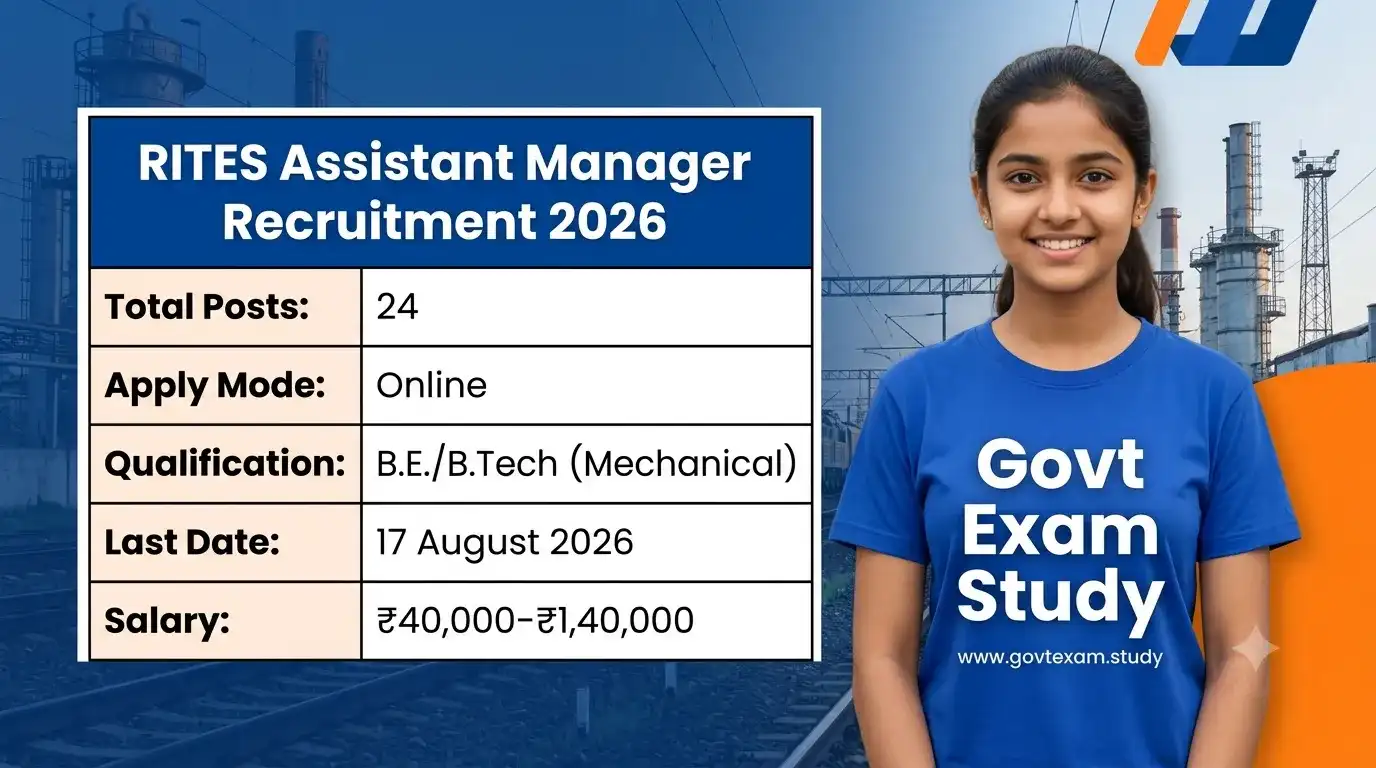 RITES Assistant Manager Recruitment 2026 Apply Online for 24 Mechanical Posts