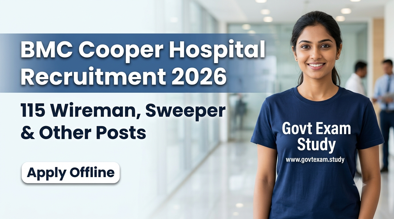 BMC Cooper Hospital Recruitment 2026 – 115 Wireman Sweeper and Other Posts