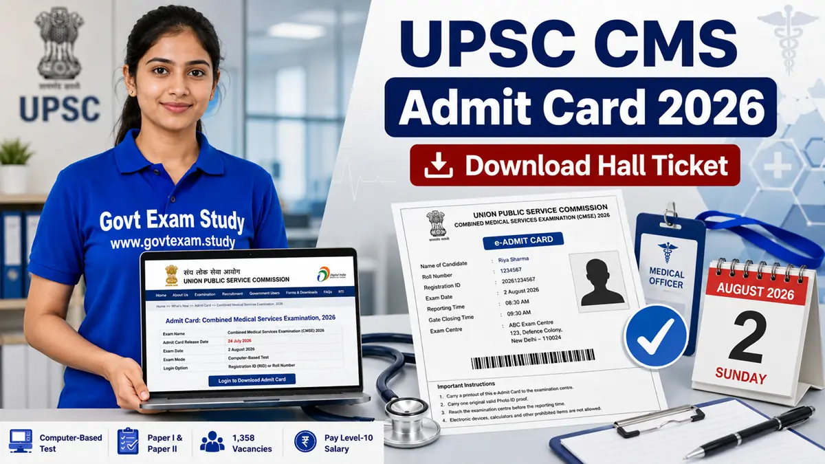 UPSC CMS Admit Card 2026 Hall Ticket Download