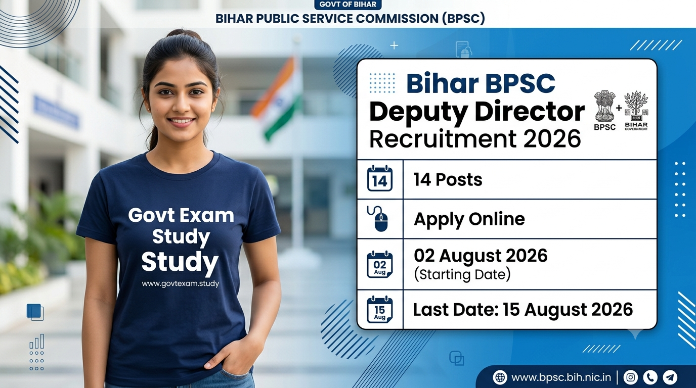 Bihar BPSC Deputy Director Recruitment 2026 Apply Online for 14 Posts