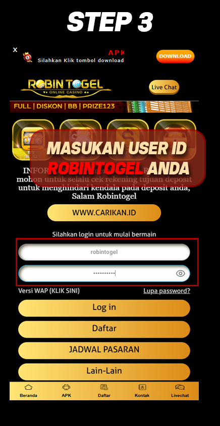 Robintogel Langkah 3