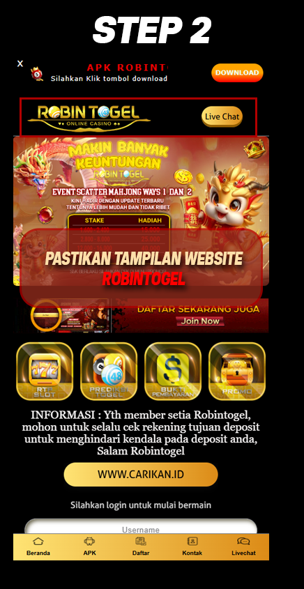 Robintogel Langkah 2