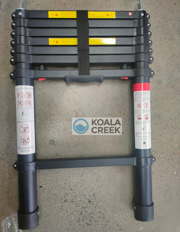 KOALA CREEK® hardcover daktent V2 zwarte telescoopladder zelfinschuivend - kopen in Margraten, Limburg - Holidays on Wheels