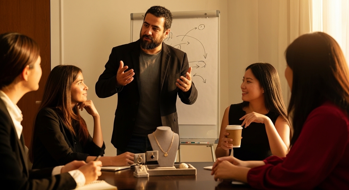 Professor de vendas ensinando técnicas de venda consultiva para empreendedoras - Como Vender Sem Parecer Vendedora