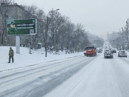 Находку очищают от первого снега года