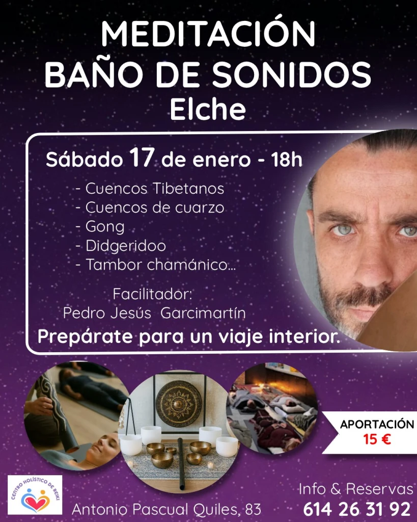 Evento baño de sonidos en Elche 13 de enero 2026