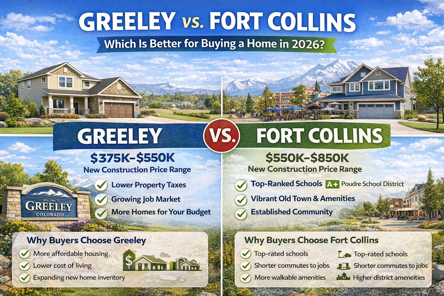 Greeley vs Fort Collins: Which Is Better for Buying a Home in 2026?