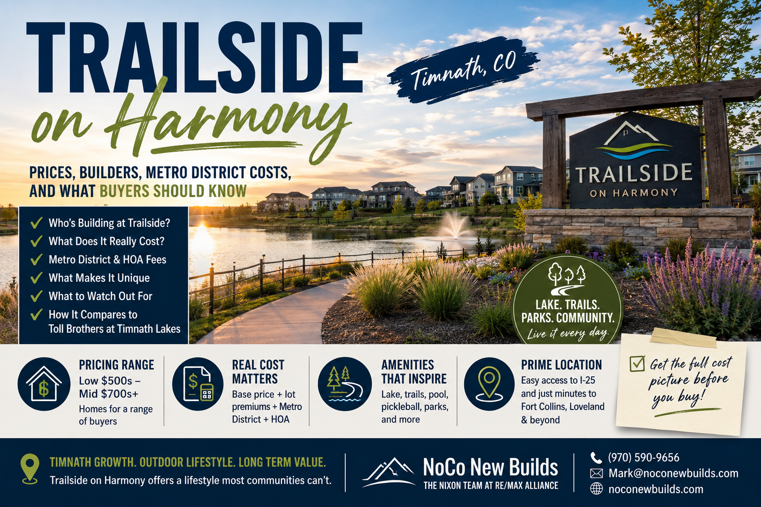 Trailside on Harmony in Timnath: Prices, Builders, Metro District Costs, and What Buyers Should Know
