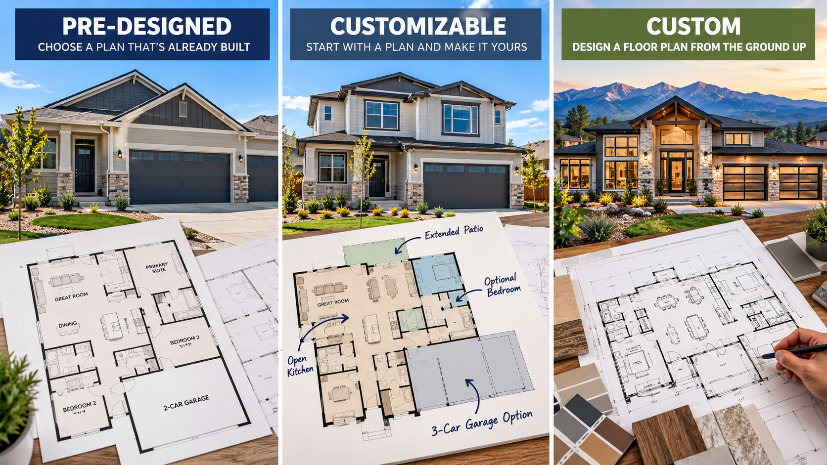 Greeley New Construction Floor Plans: Pre-Designed vs. Customizable vs. Custom