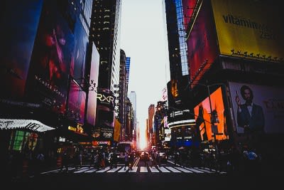 Broadway Street in New York, USA.