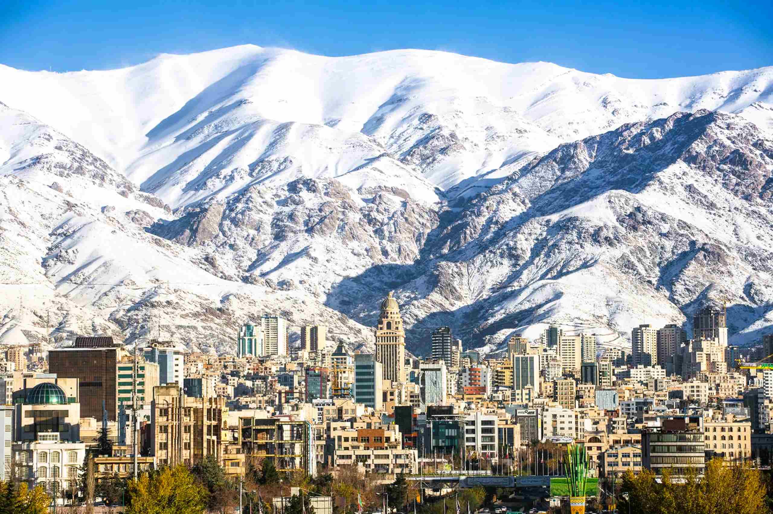 Alborz Mountains in Tehran's horizon.