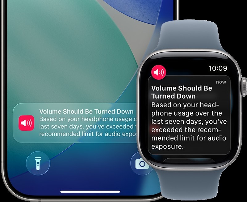 IPhone and Apple Watch Headphone notification Bar. It only counts the media not your phone calls.