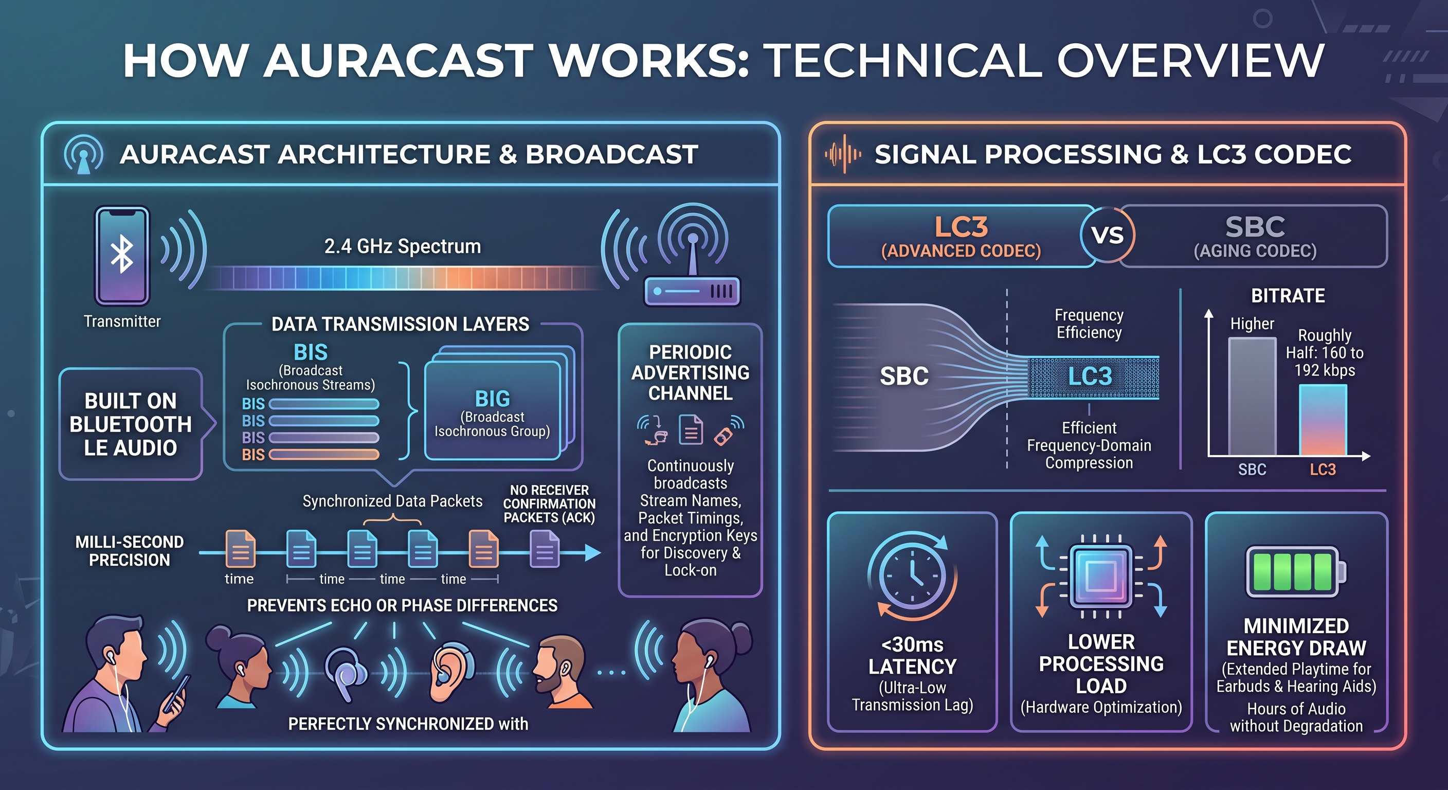 Infographic Photo of How AuraCast works.