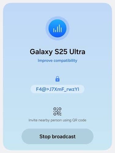 Photo of Samsung Galaxy S25 Ultra Broadcast with Auracast.