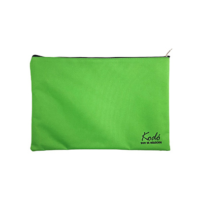 Uma pasta ziper personalzada com verde limão