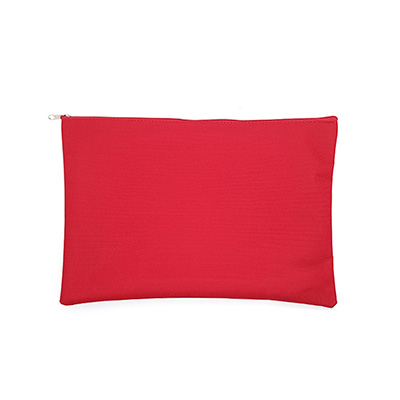 Uma pasta ziper personalzada com vermelho