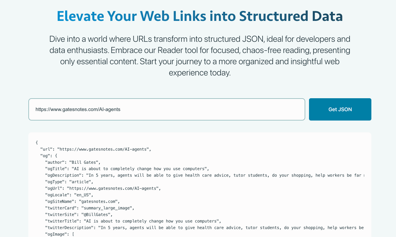 URL to JSON Convert URL to JSON and beautiful text Resource.fyi