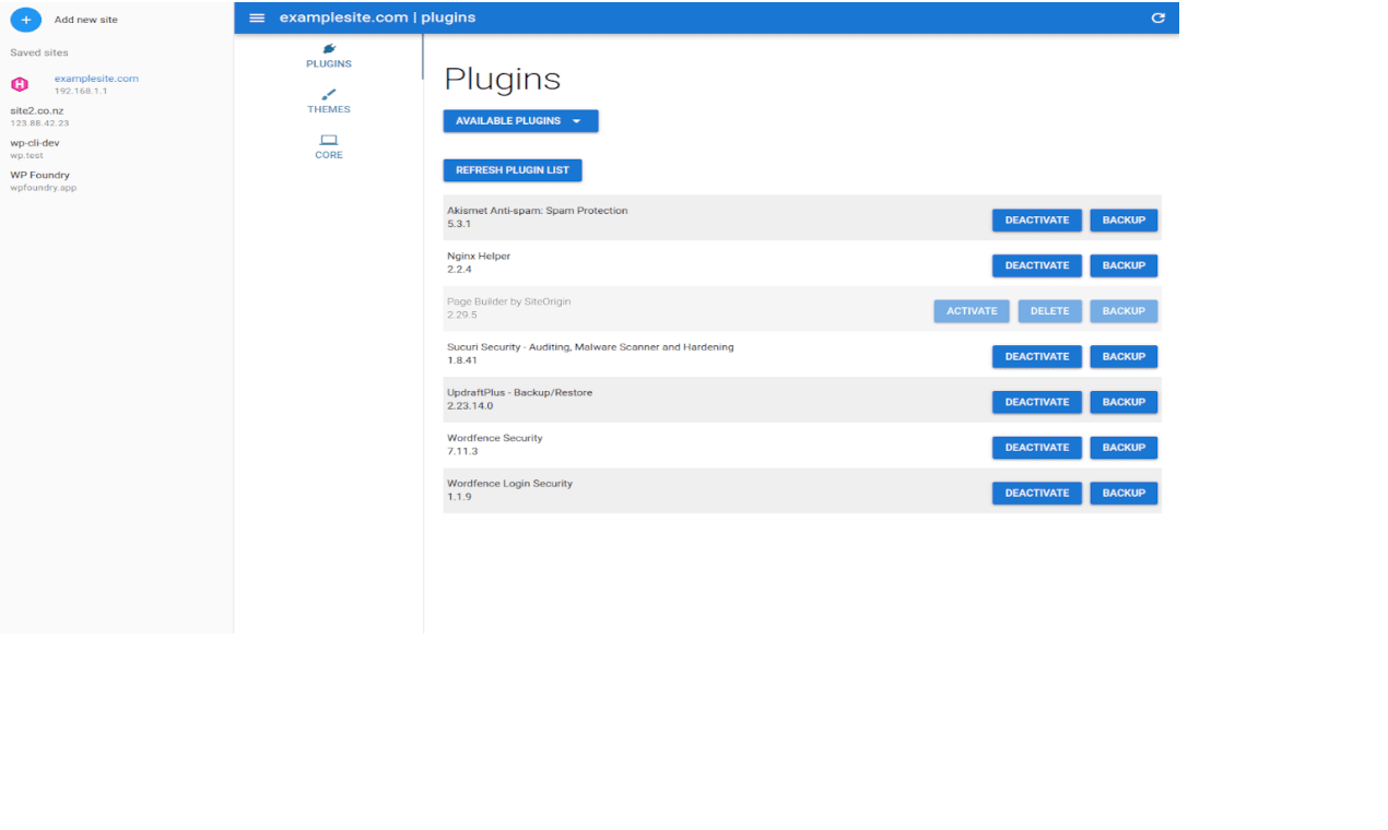 WP Foundry - Desktop WordPress administration