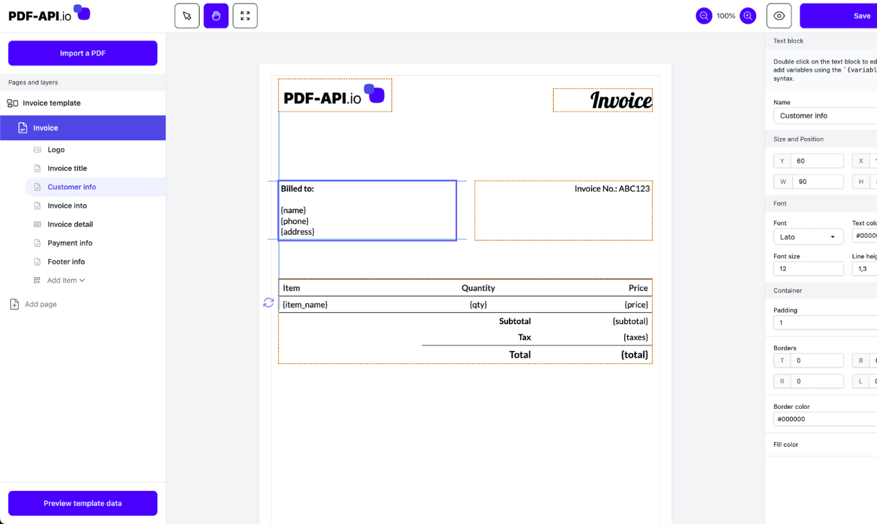 PDF-API.io - Generate dynamic PDFs on the fly