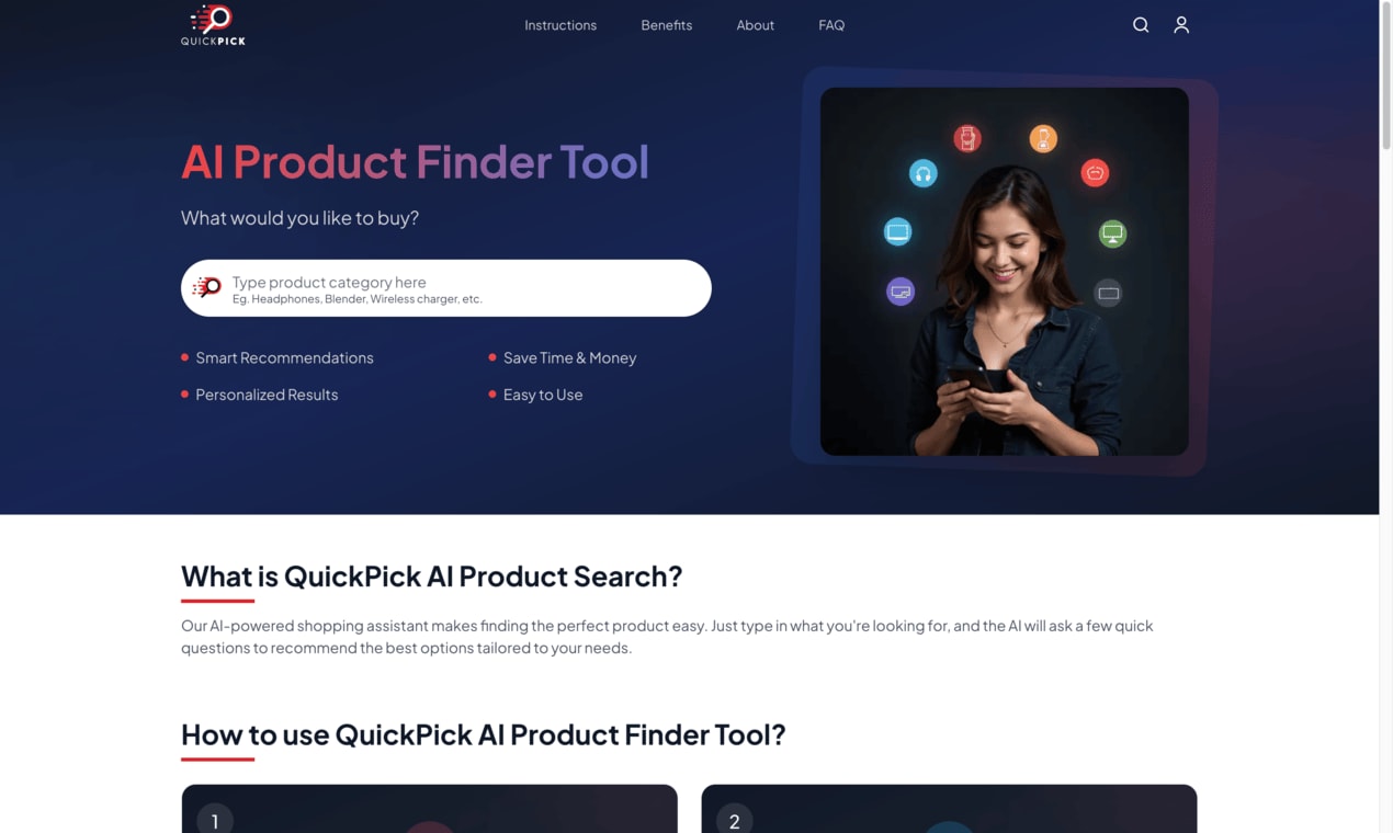 QuickPick.ai - Product finder tool - AI Powered Shopping Assistant ...