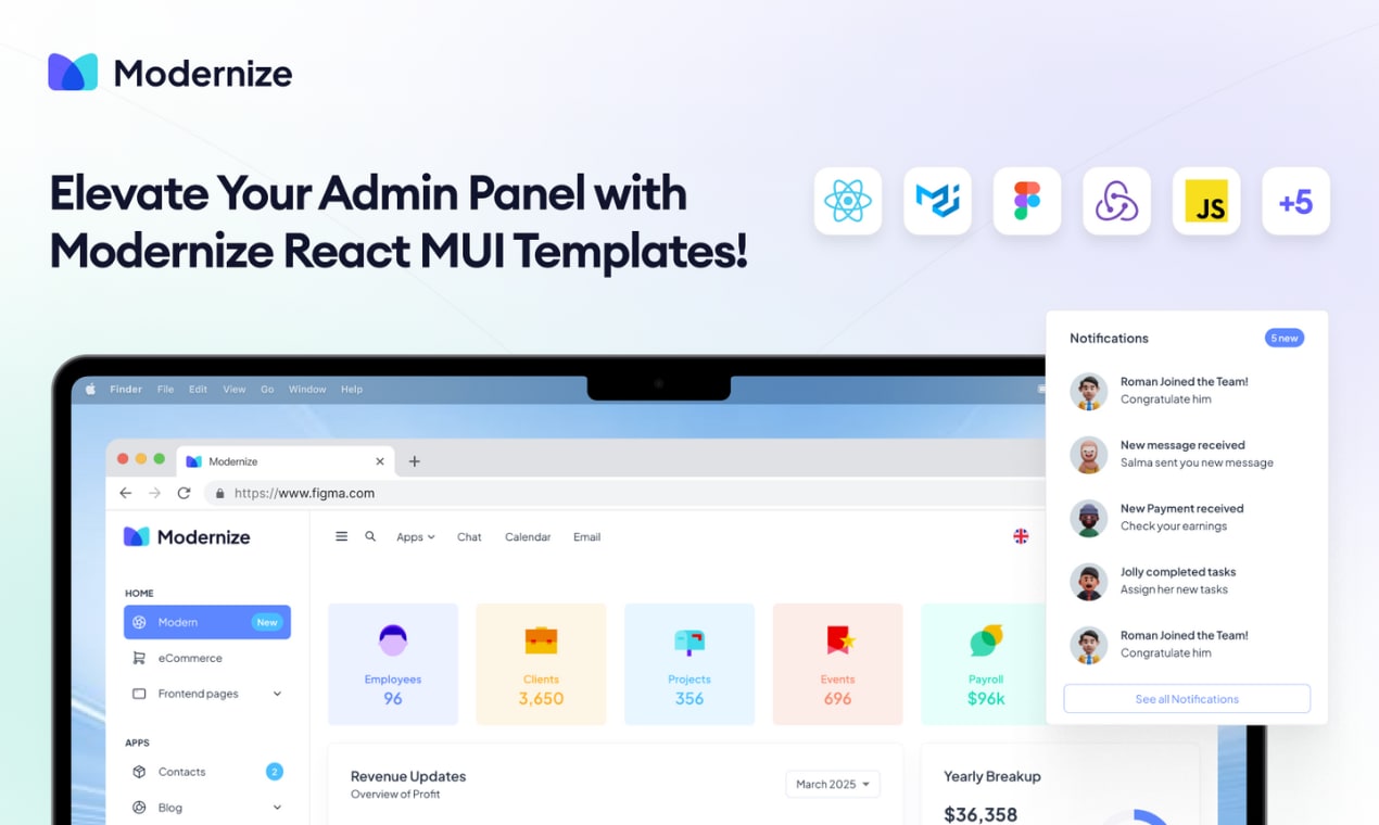 Modernize React MUI Admin Dashboard - Make Dashboards Modern with ...
