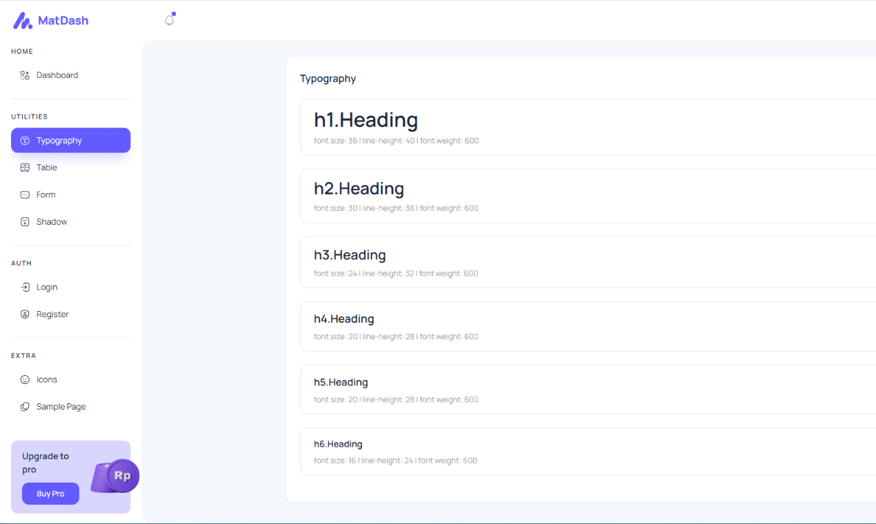 MatDash Free Tailwind React Admin Template - Free Sleek React ...