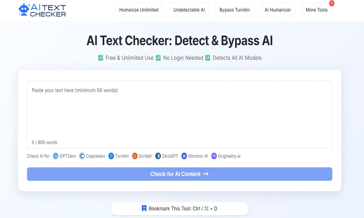AI Text Checker - Detect AI Text & Bypass AI Detection | Resource.fyi