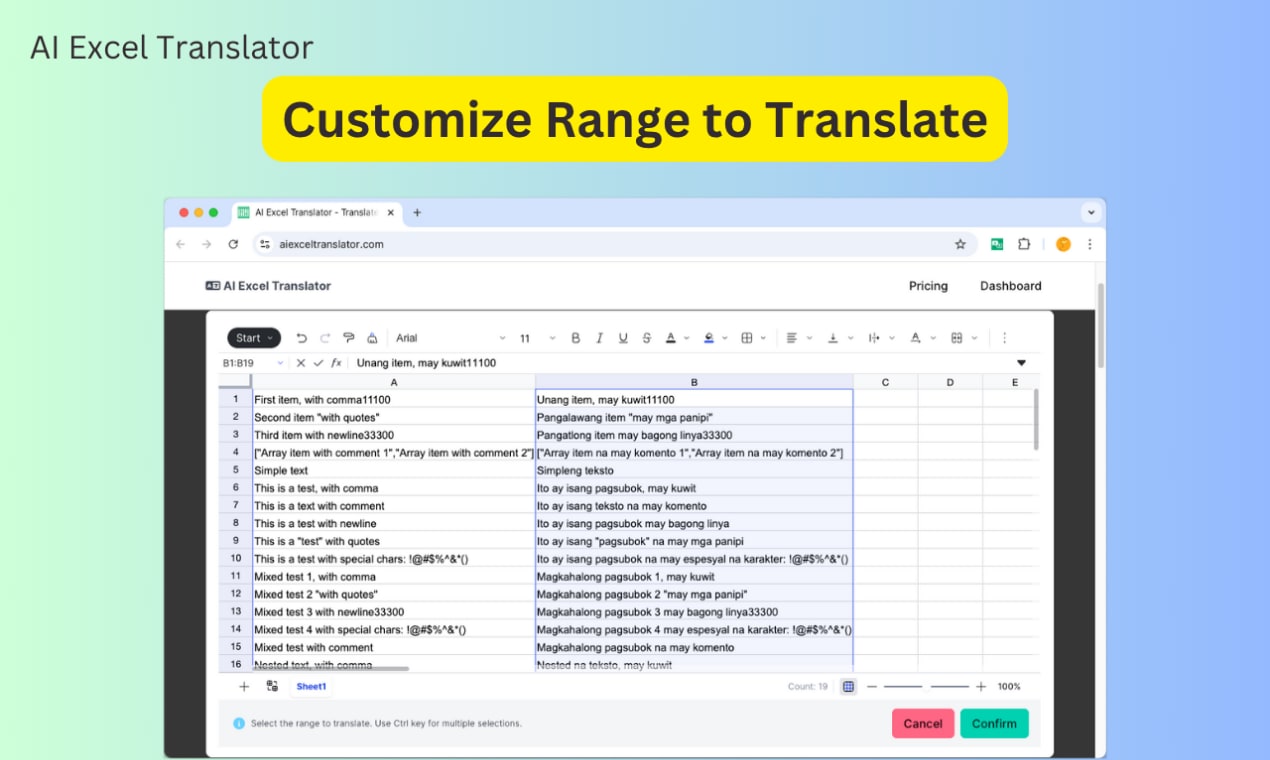 AI Excel Translator - Multilingual Spreadsheet Translation | Resource.fyi