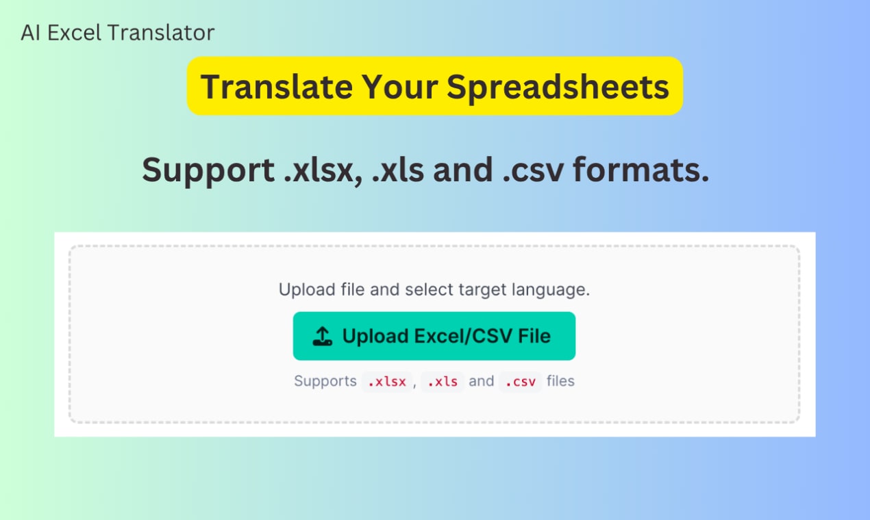 AI Excel Translator - Multilingual Spreadsheet Translation | Resource.fyi