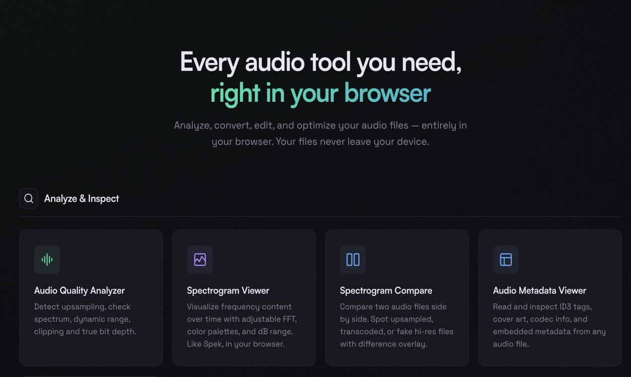 SoniqTools - Free browser-based audio tools | Resource.fyi