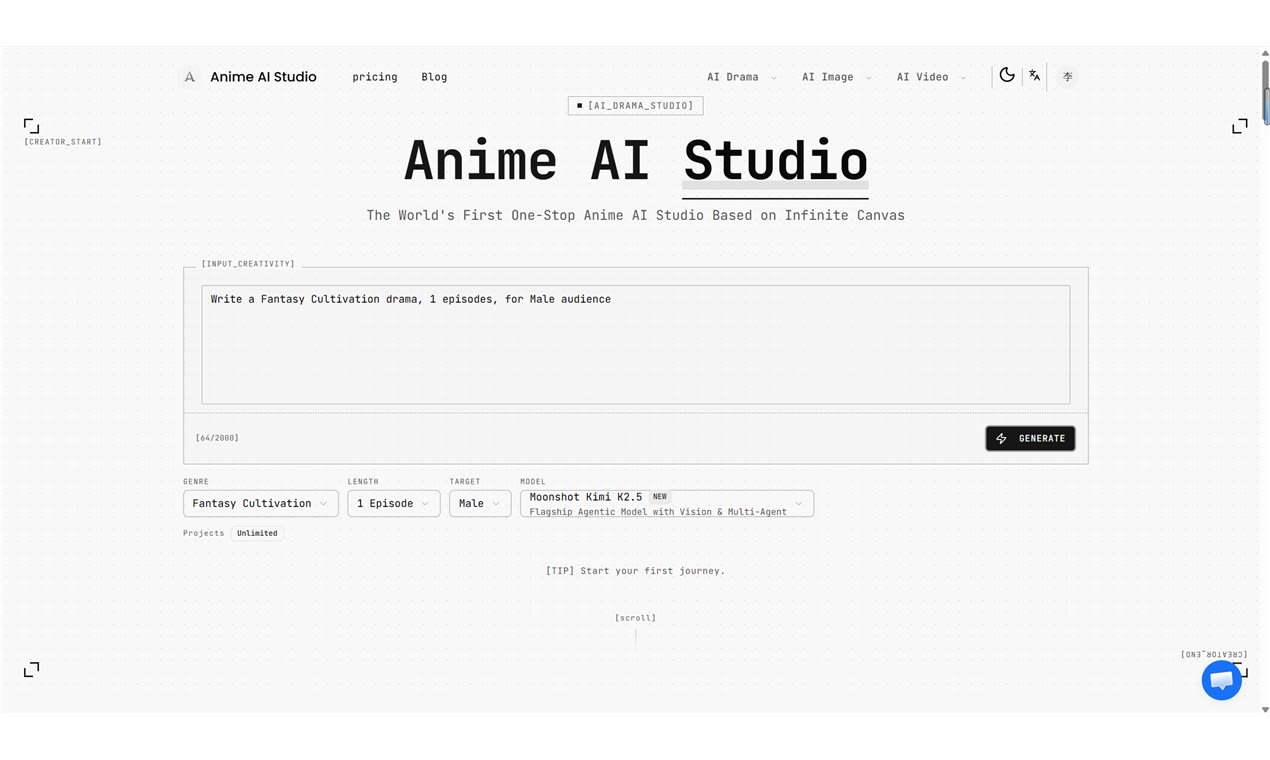Anime AI Studio - AI anime video creation studio | Resource.fyi