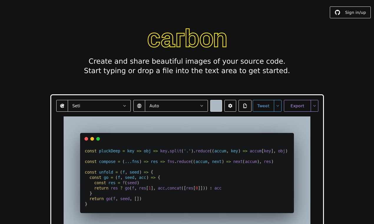 Carbon - Create and share beautiful images of your source code ...
