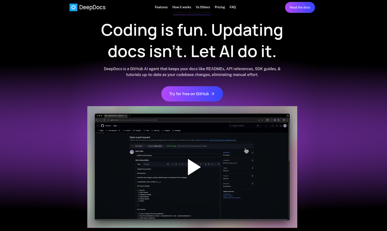 Deepdocs Ai That Updates Docs When You Ship Code Resource Fyi