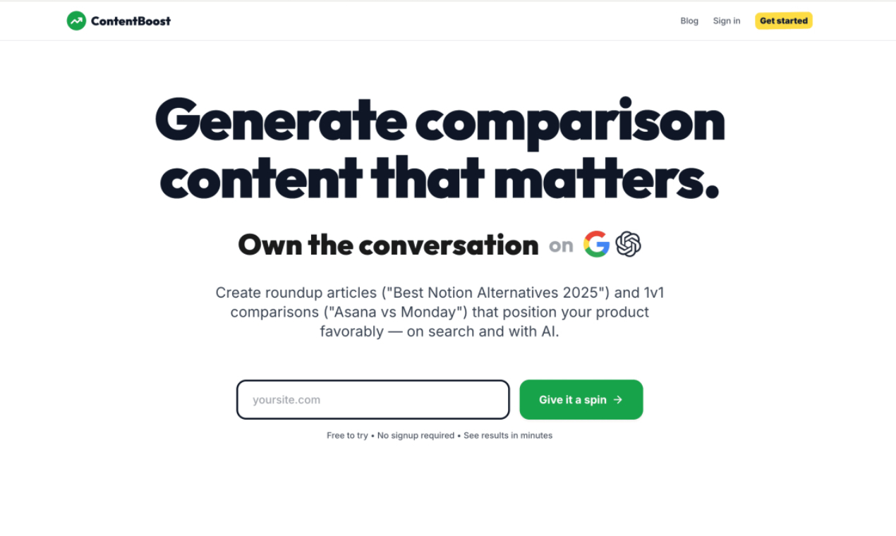 ContentBoost - Quality Comparison Articles in Minutes | Resource.fyi