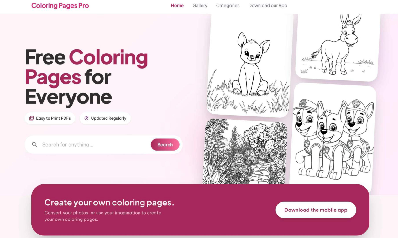 Coloring Pages Pro - All ages, 300+ categories | Resource.fyi