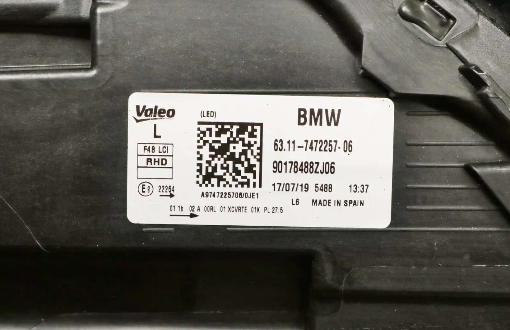 GENUINE BMW X1 F48 FACELIFT 2019-2022 LEFT PASSENGER HEADLIGHT 747224906