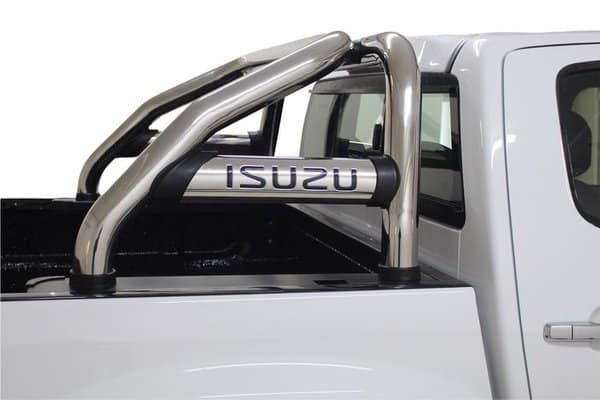 Isuzu DMAX Sports Bar Single Cab Stainless (Black Base Plates) 2013+ 1600010T
