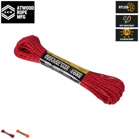 Atwood Rope MFG світловідбиваючий Atwood® 3/32 x 50 футів - неоново-помаранчевий — вигляд 2