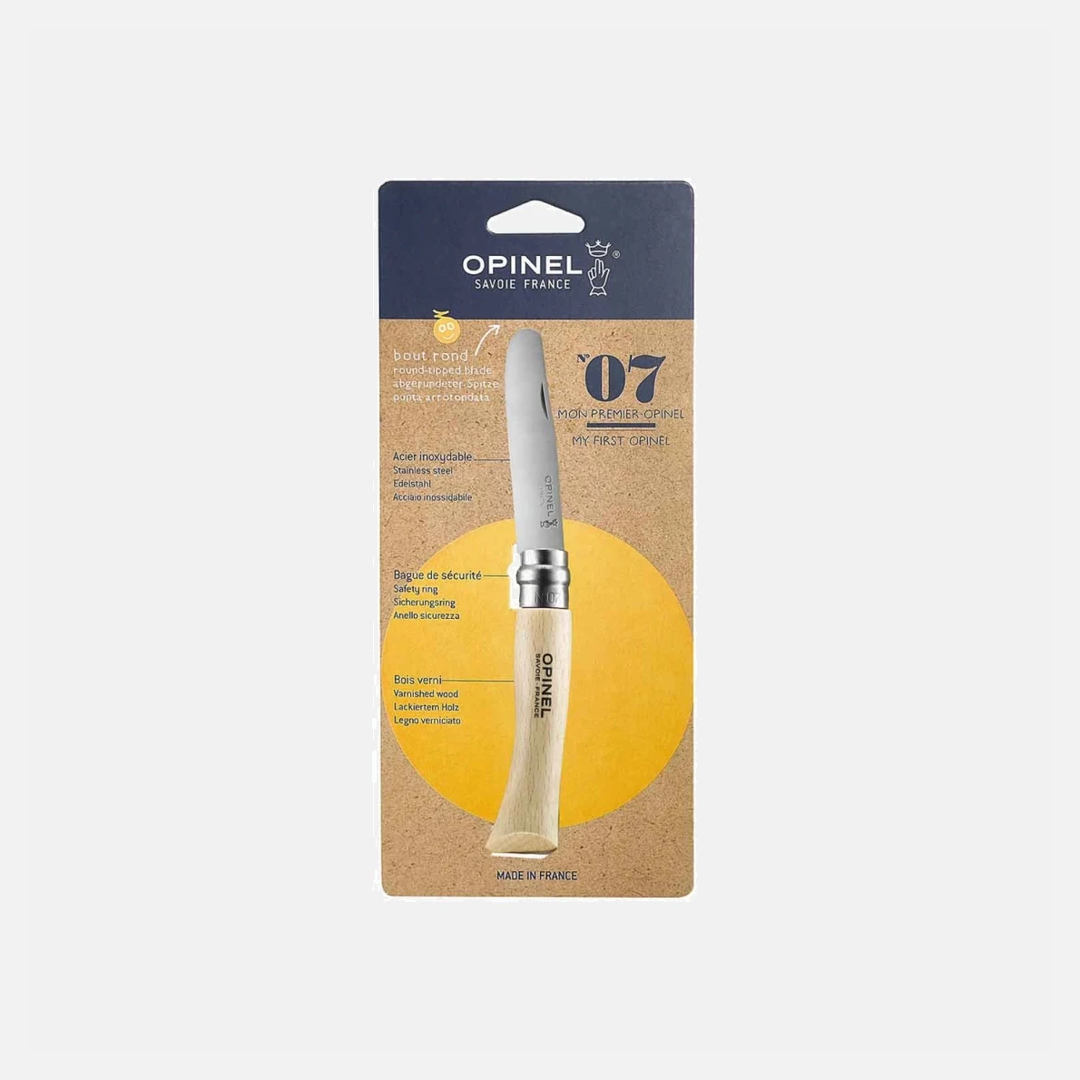 Ніж дитячий My First Opinel №07 — заокруглене вістря, 3 кольори — вигляд 2