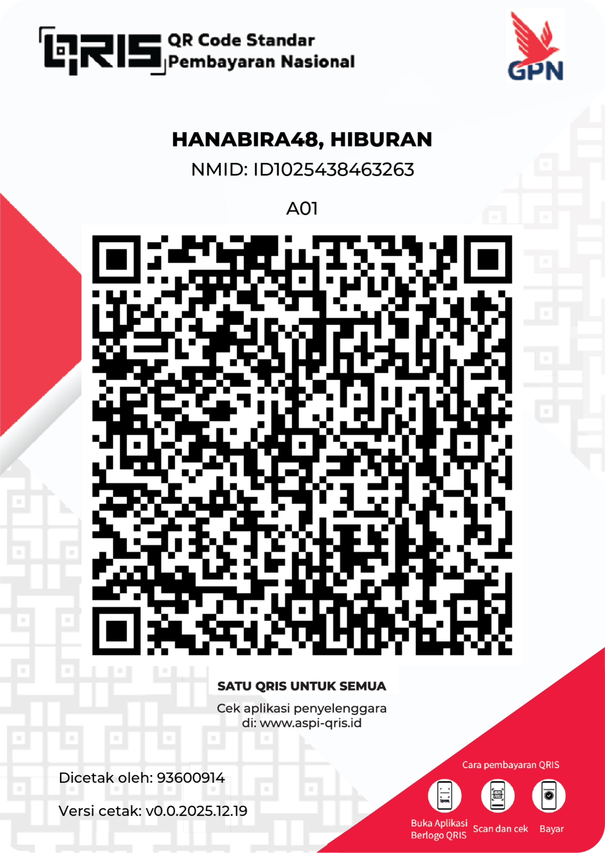 Scan QRIS HANABIRA48